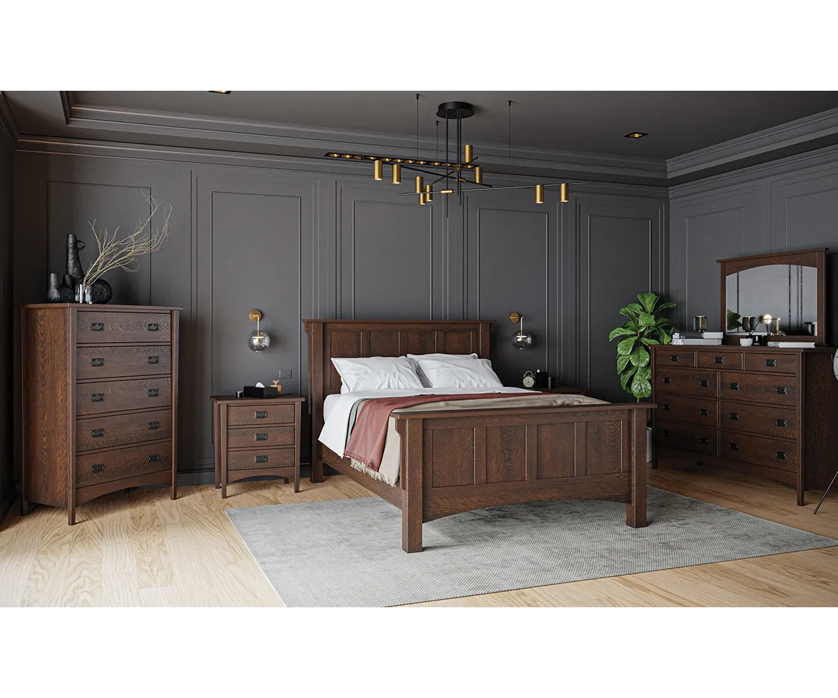 Arts & Crafts Spindle Panel Bed - Image 3
